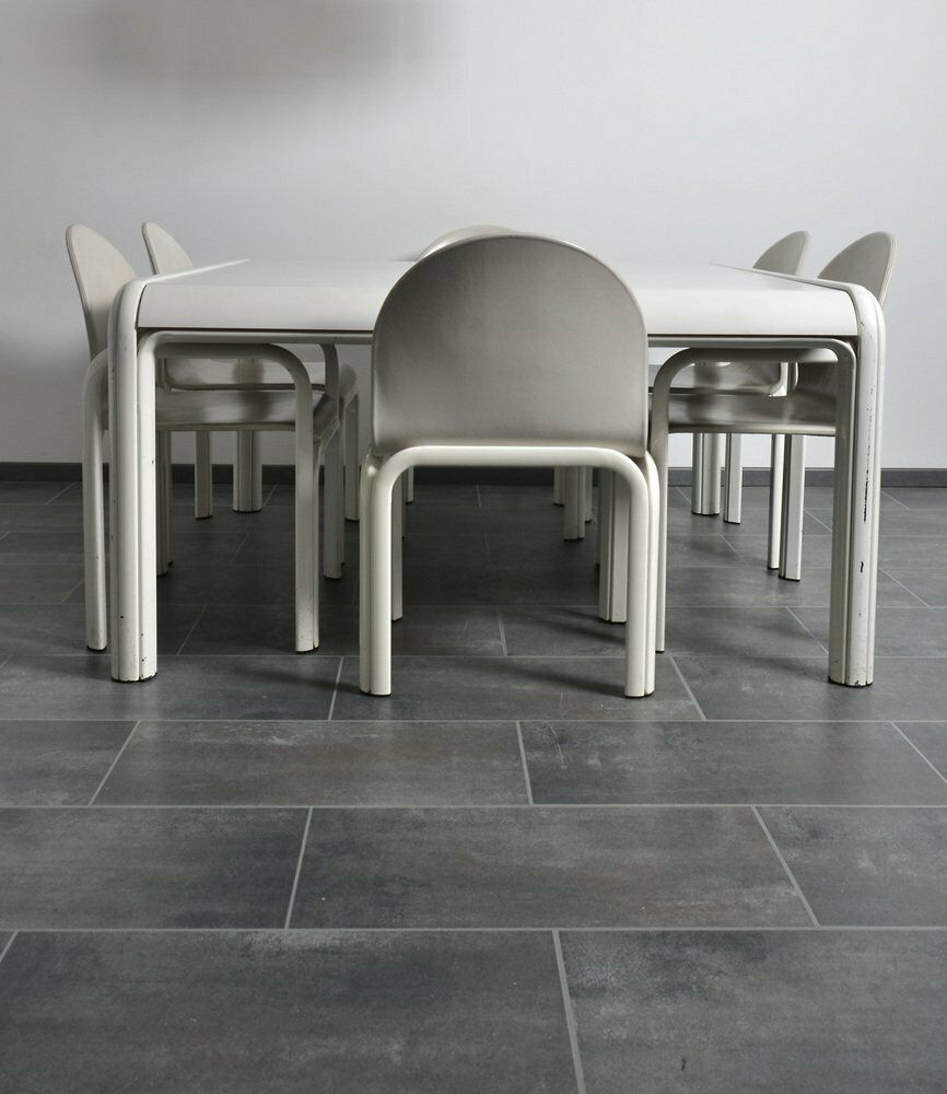 Orsay Dining Set In Leather By Gae Aulenti For Knoll 1970s Set Of 7