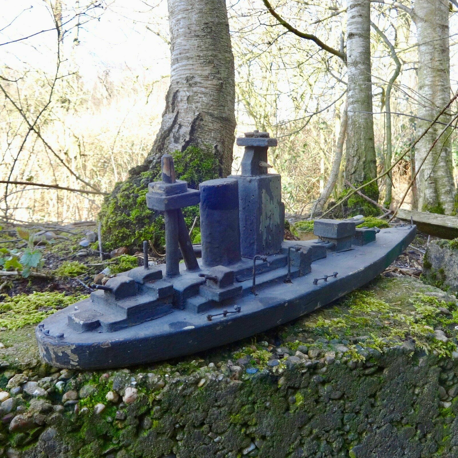 Folk Art Pow Scratch Built Battleship photo furniture