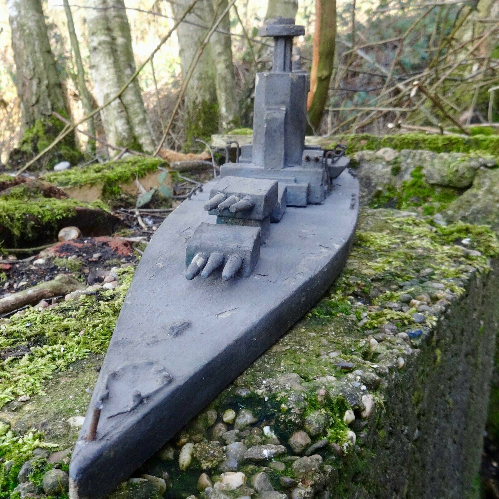 Folk Art Pow Scratch Built Battleship photo buy