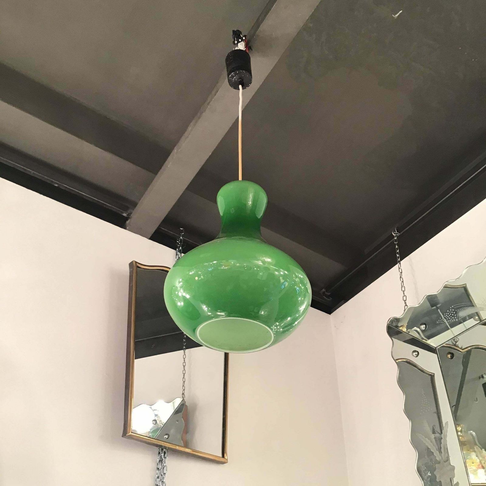 Stilnovo Chandelier Murano Glass Metal, 1950, Italy photo furniture
