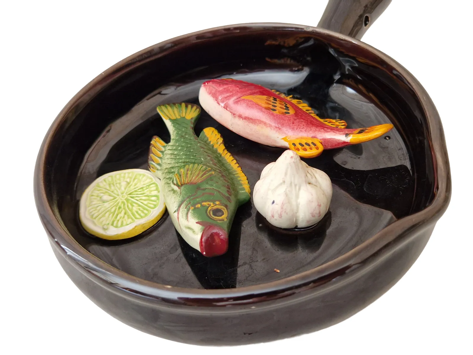 Mid Century Vallauris Majolica Palissy Fish Plate photo vinterior