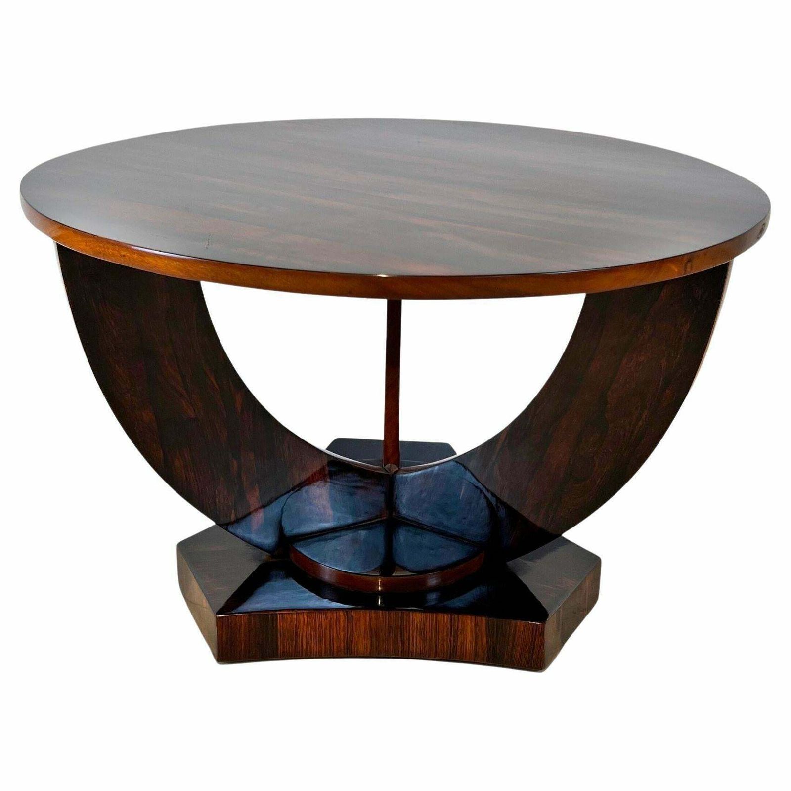 Art Deco Round Side Table, Rosewood Veneer, France Circa 1930