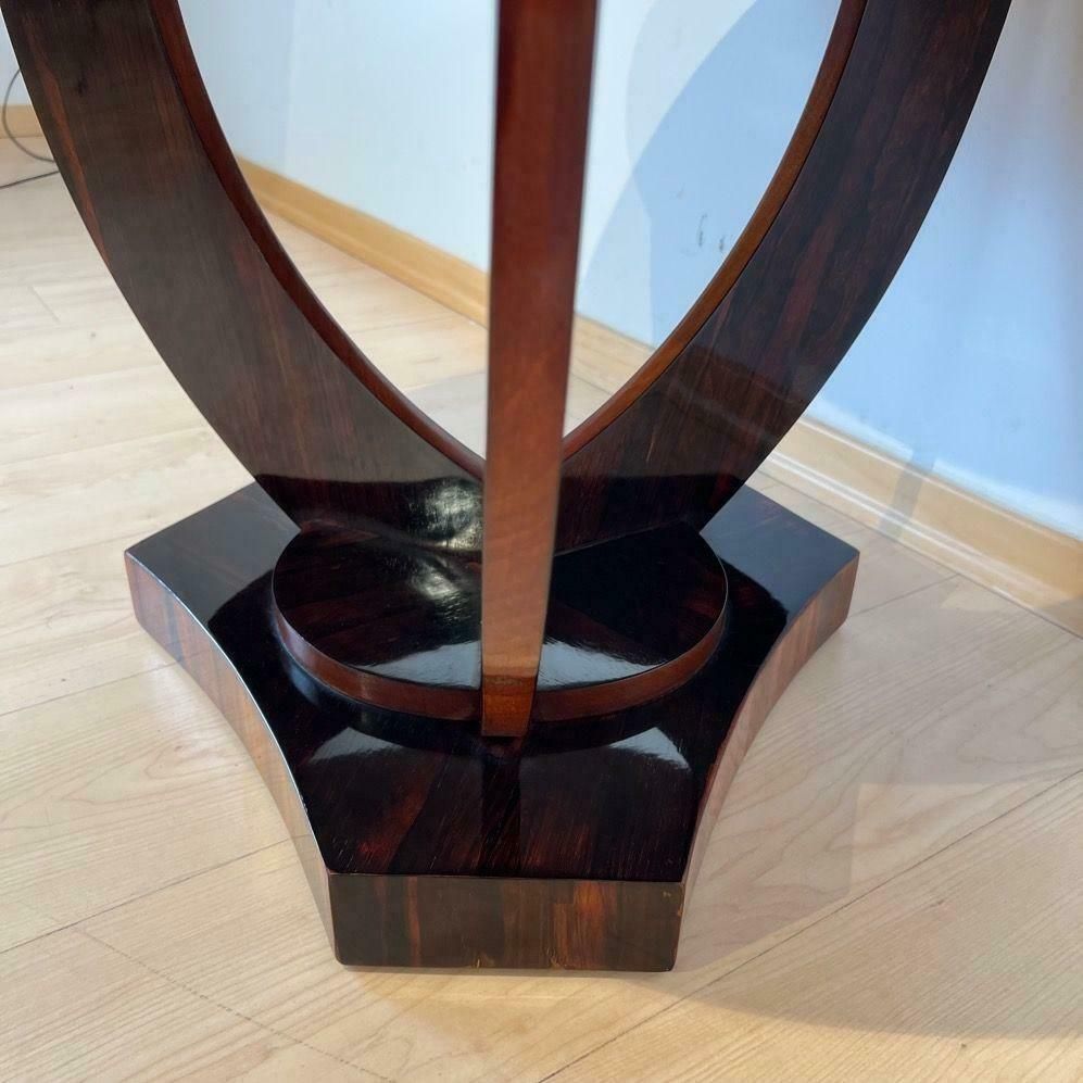 Art Deco Round Side Table, Rosewood Veneer, France Circa 1930 photo vintage