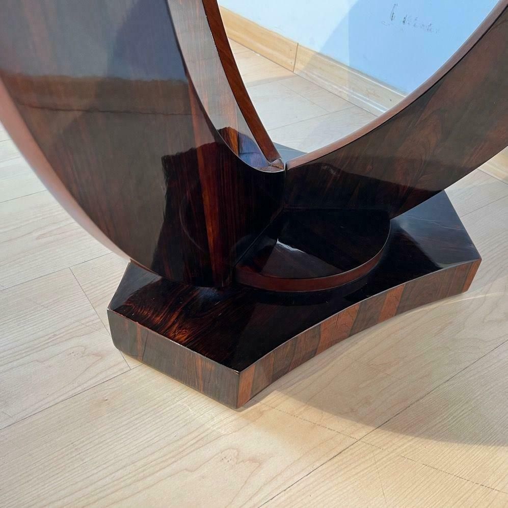 Furniture Art Deco Round Side Table, Rosewood Veneer, France Circa 1930 photo