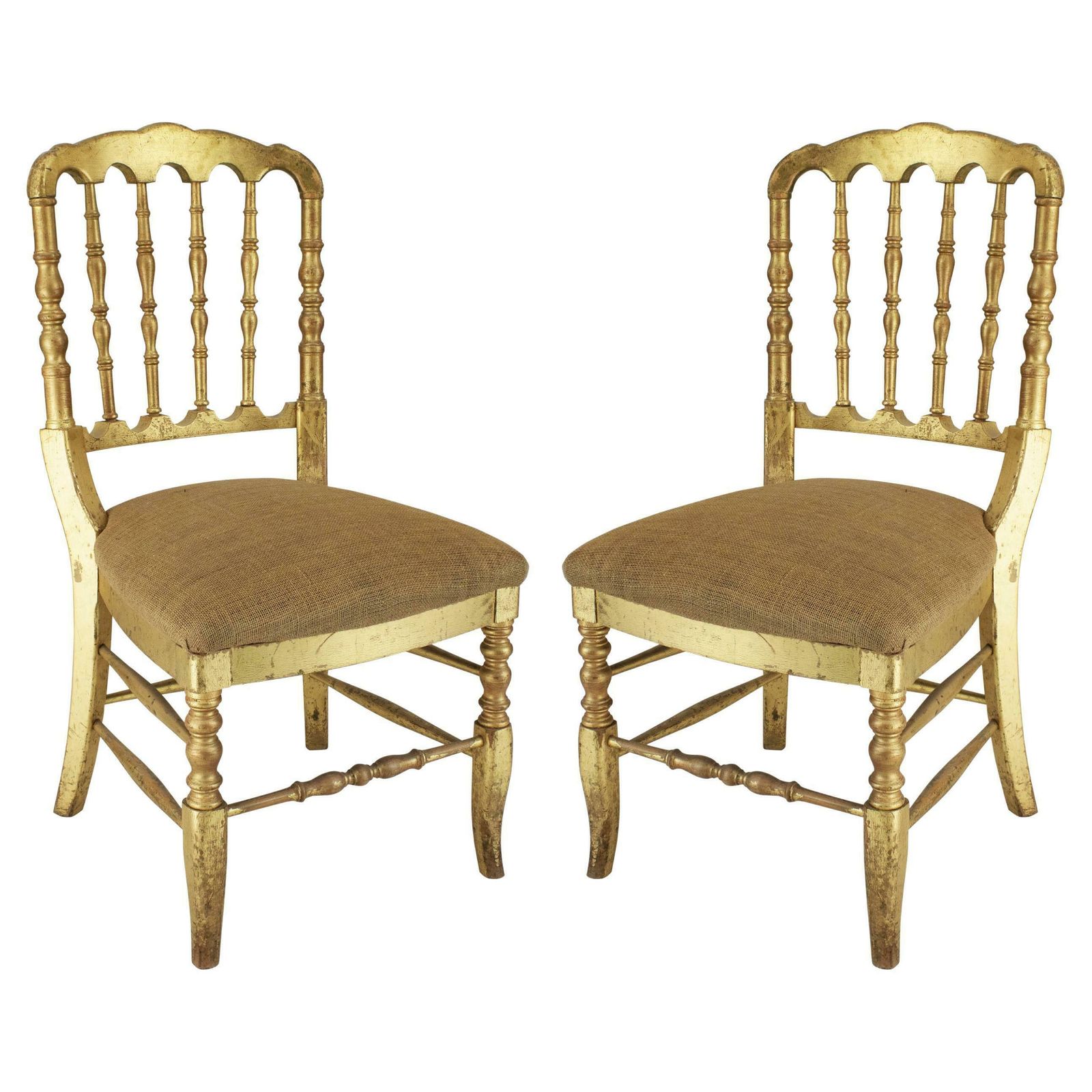 Gold Leaf Tiffany , Chiavari Style Chair, France, 1960s photo vinterior