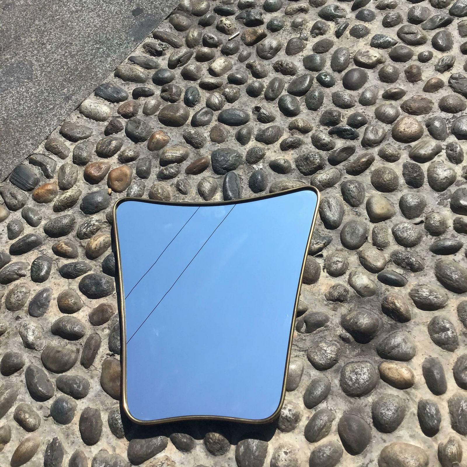 Home Decor Fontana Arte Mirror Brass Wood Glass 1950 Italy photo