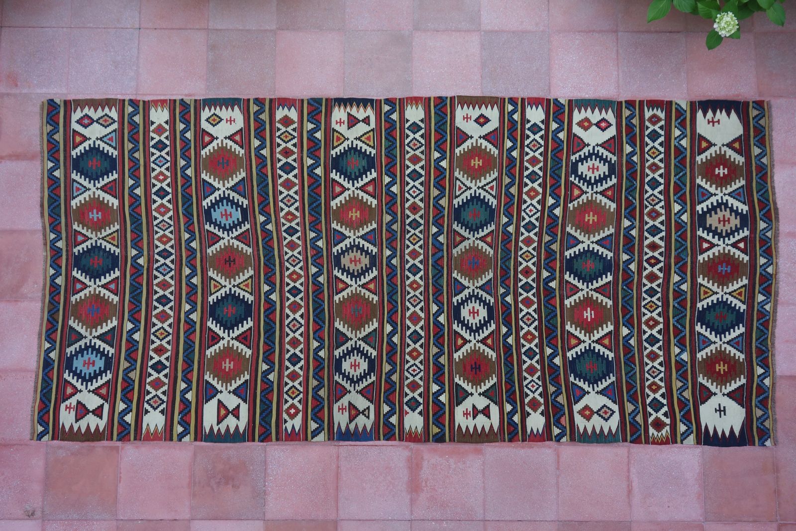 Great Britain With Deliveries Duties Paid | Antique Caucasian Shirvan | Kilim Rug | 313 Cm X 148 Cm | 10'26'' X 4'85''