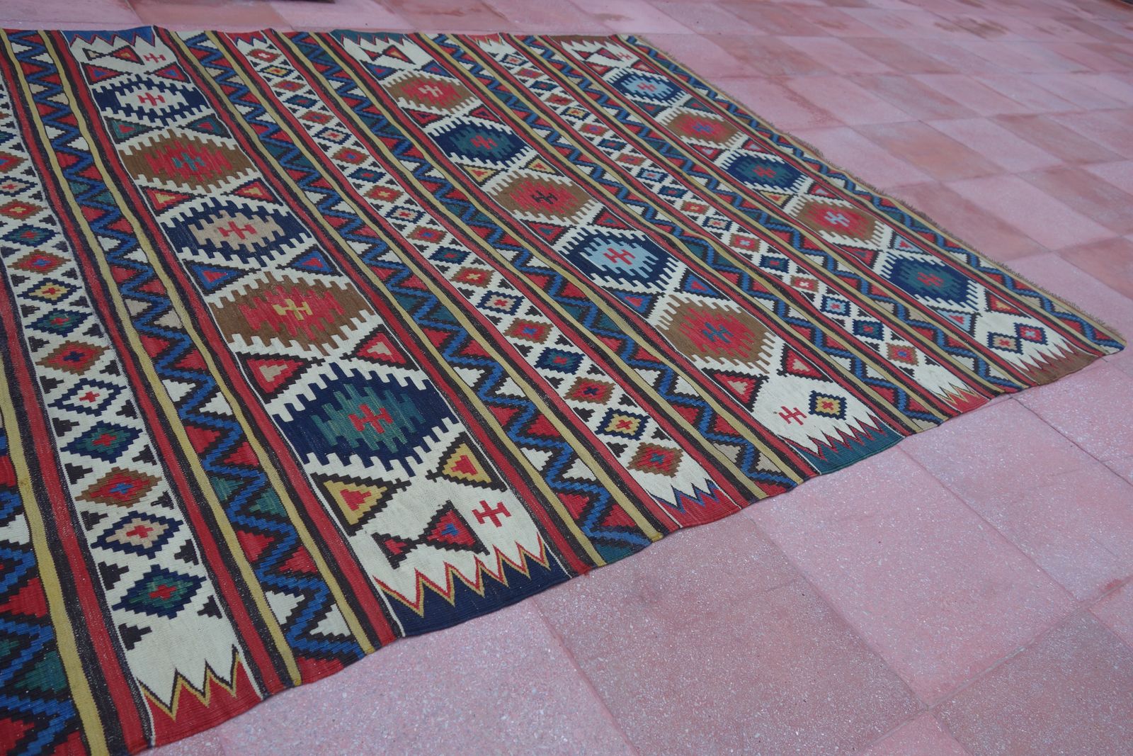 Great Britain With Deliveries Duties Paid | Antique Caucasian Shirvan | Kilim Rug | 313 Cm X 148 Cm | 10'26'' X 4'85'' photo vinterior