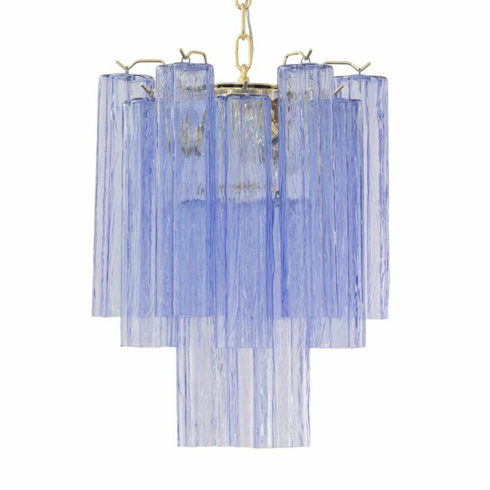 Chandelier With Blue Purple Murano Glass Cylinders, Italy, 1990s photo furniture