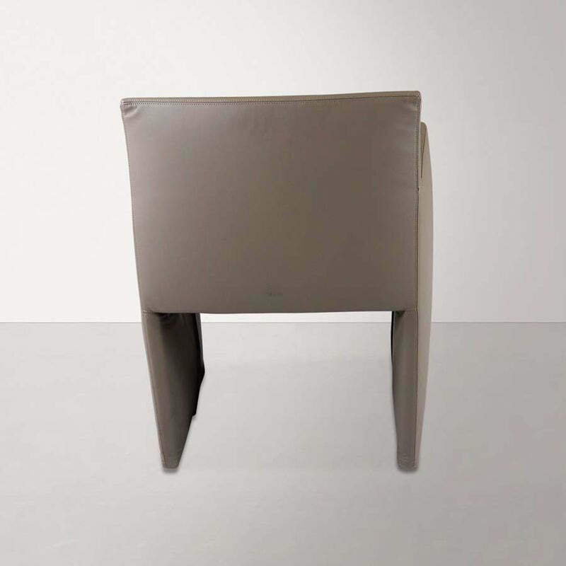 B&B Italia: Posa Meeting Chair In Ash Grey Leather   Refurbished photo for sale