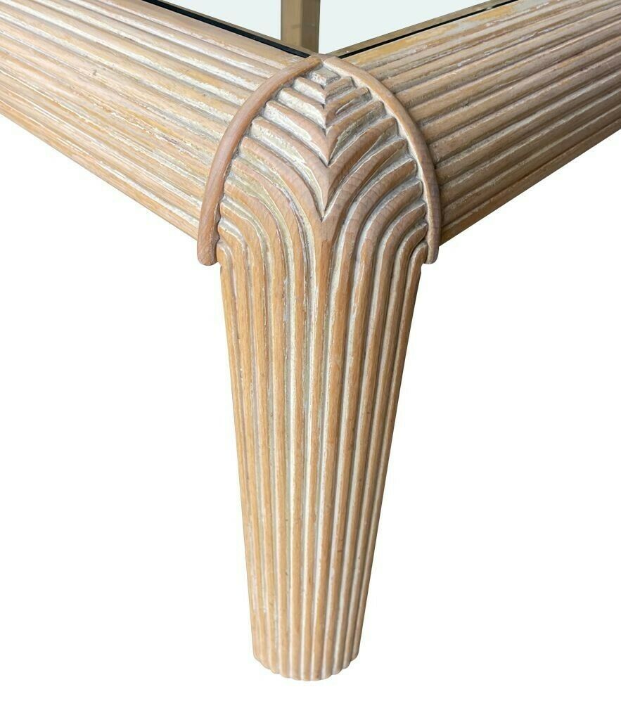 A Large Square 1980s Italian Pencil Reed Bamboo Coffee Table In The Style Of Vivai Del Sud photo for sale