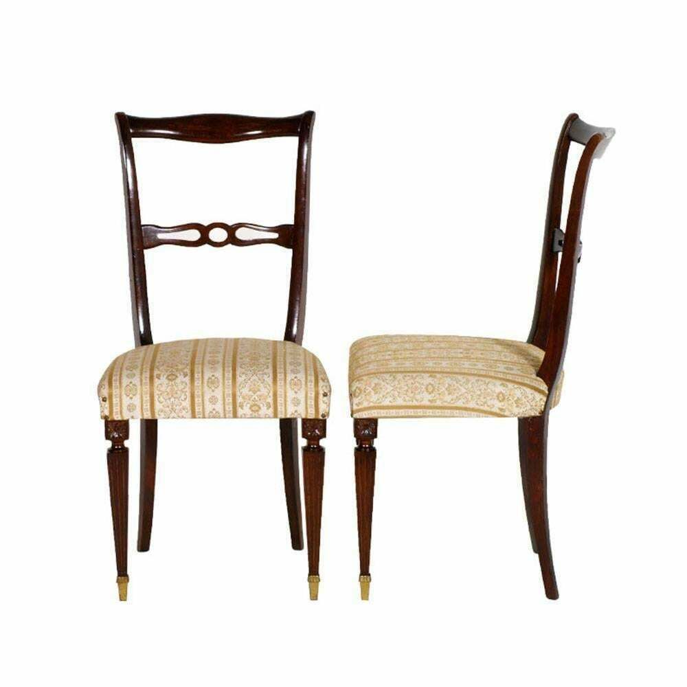 Pair Of Early 20th Century Side Chairs In Mahogany , Vittorio Dassi Attributed photo for sale