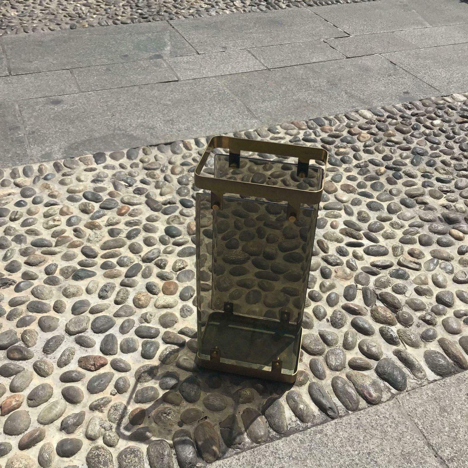 Fontana Arte Umbrella Stand Brass Glass 1955 Italy photo vinterior