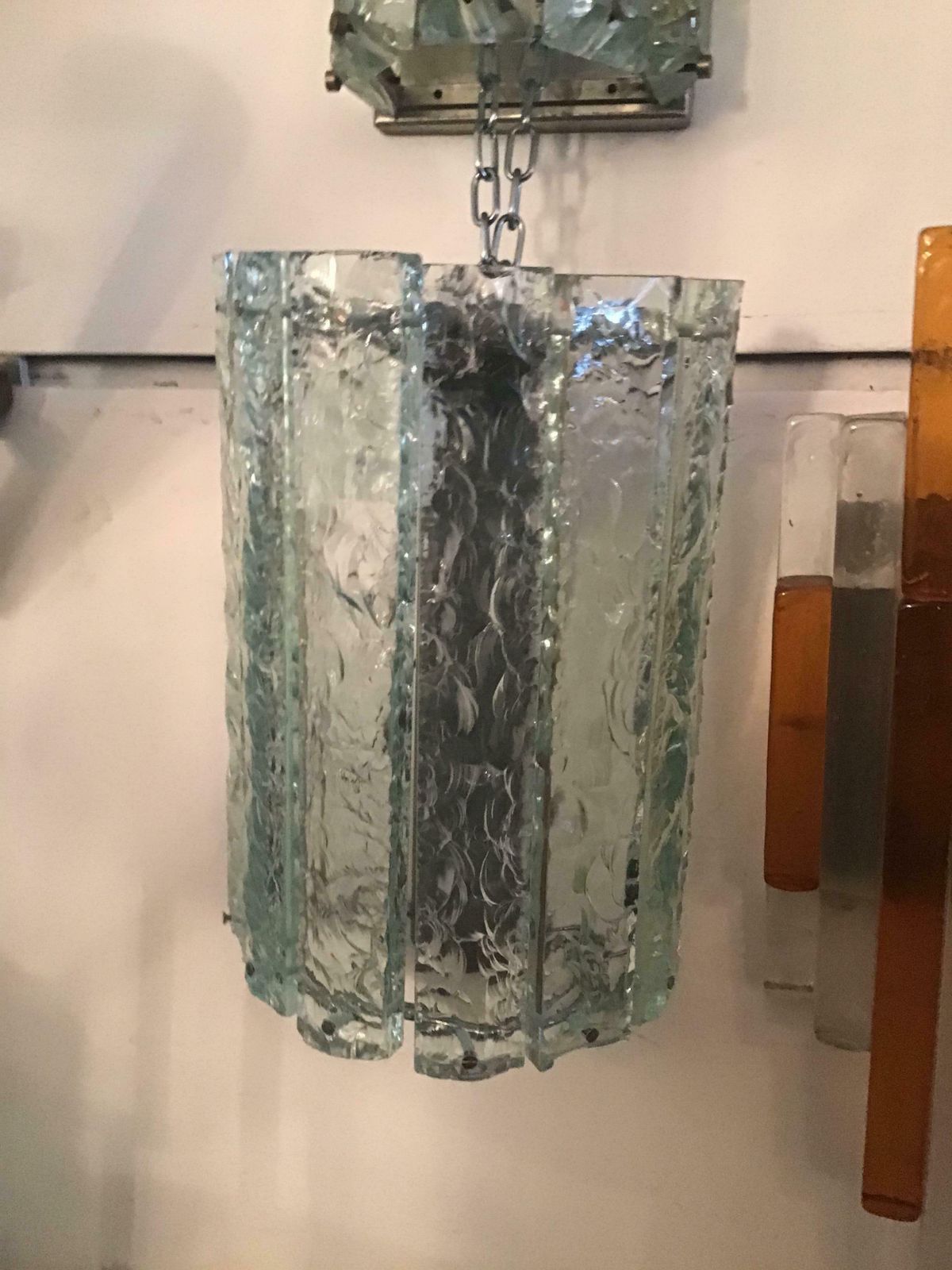 Max Ingrand Fontana Arte N 4 Sconces Glass Metal Crome 1960 Italy photo vinterior