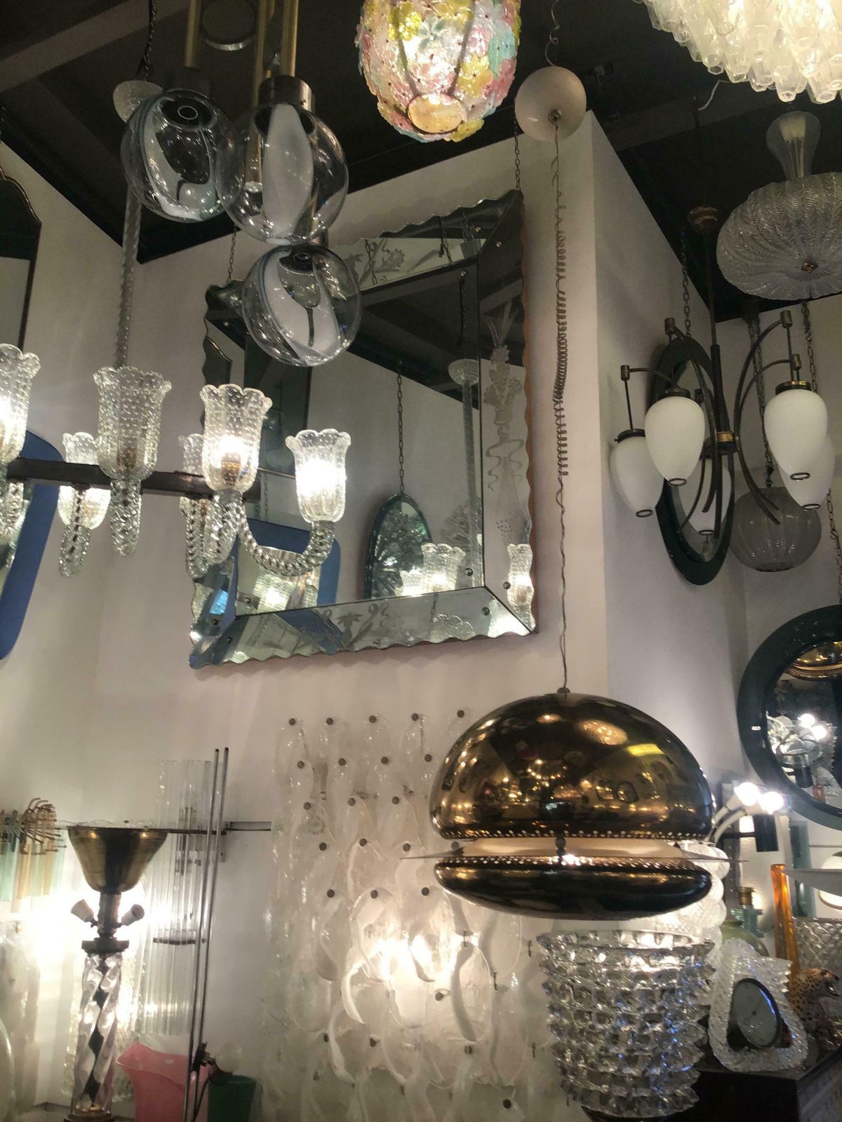 Afra And Tobia Scarpa "Flos" " Nictea" Chandelier Brass Glass 1960 Italy photo vinterior