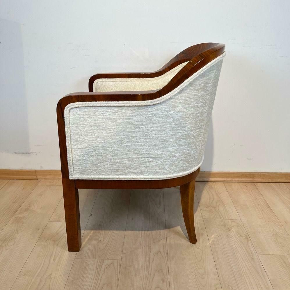 Biedermeier Bergere Chair, Walnut, Creme Velvet, Austria Circa 1840 photo buy