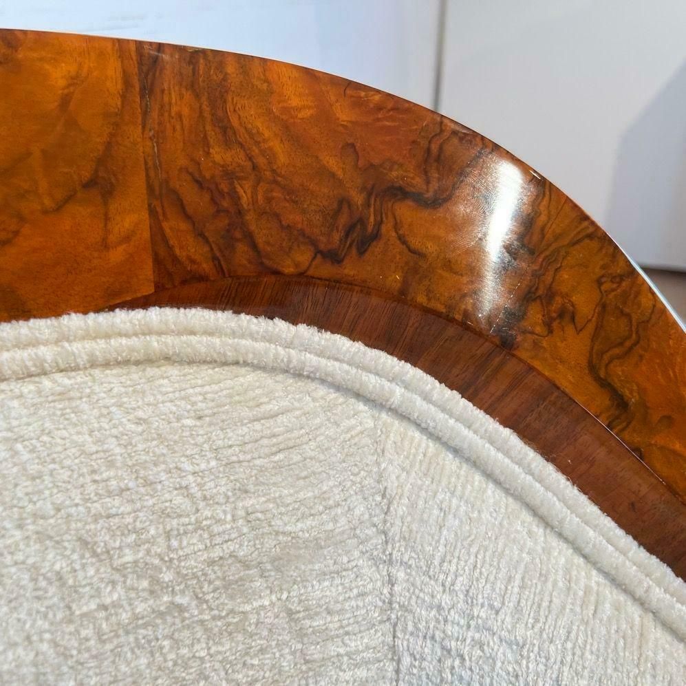 Furniture Biedermeier Bergere Chair, Walnut, Creme Velvet, Austria Circa 1840 photo
