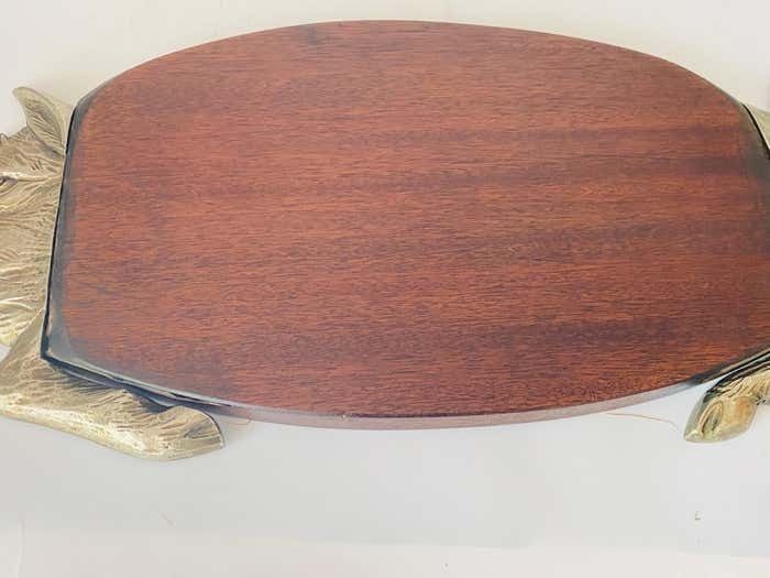 Wooden And Metal Chopping Or Cutting Board Brown Color, French, 20th Century photo furniture