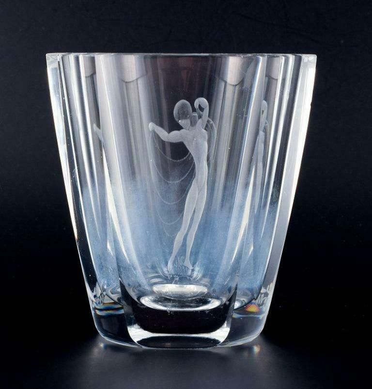 Lars Kjellander For Kosta, Sweden, Art Glass Vase In Clear Glass. 1930s photo 252.0