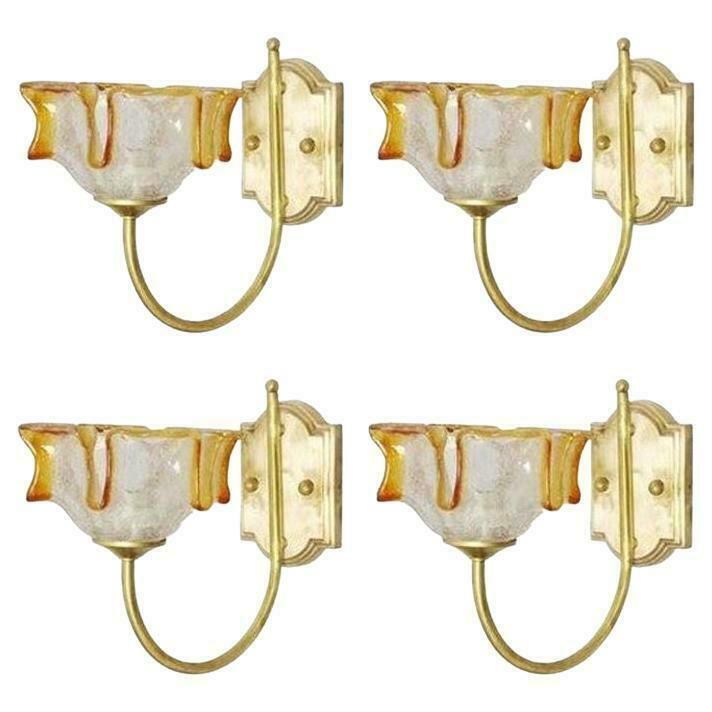 Beautiful Murano Glass Tube Chandeliers   36 Clear Amber Glass Tube photo vintage