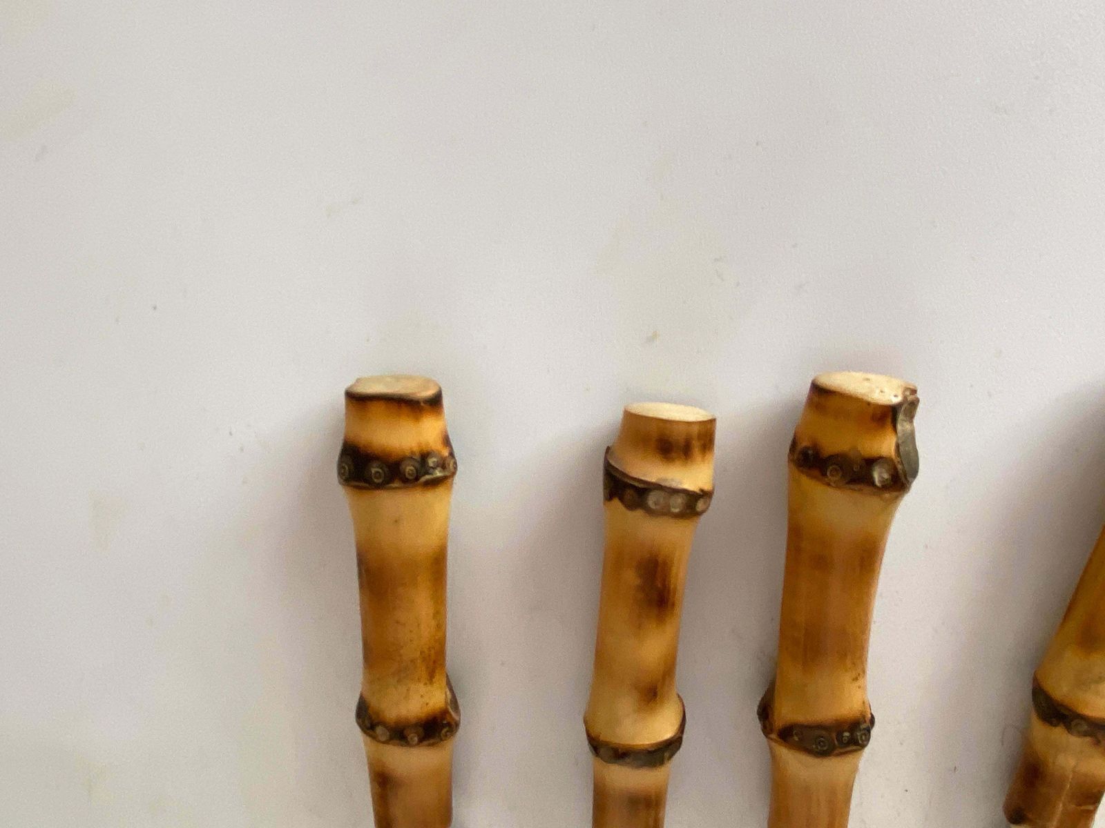 Cutlery France 1970 Knifes Cutlery 12 Pieces In Faux Bamboo photo vintage