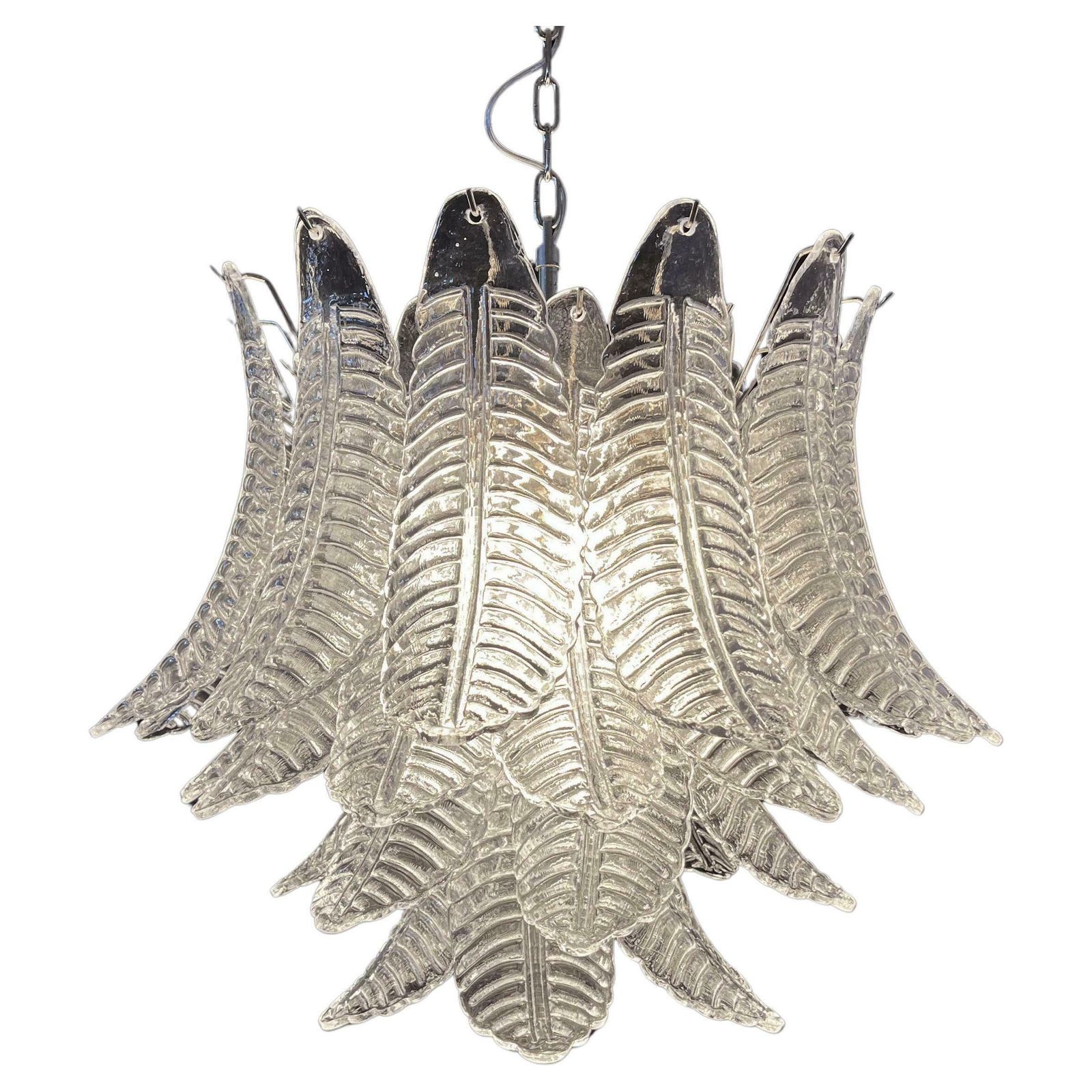 Beautiful Italian Leaves Chandelier Murano