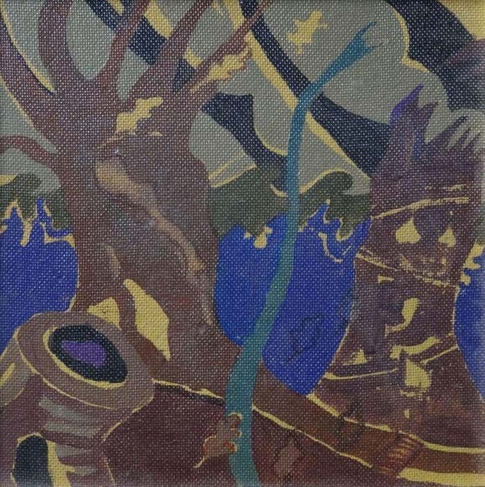 Lidija Auza Forest Cardboard, Oil, 1984