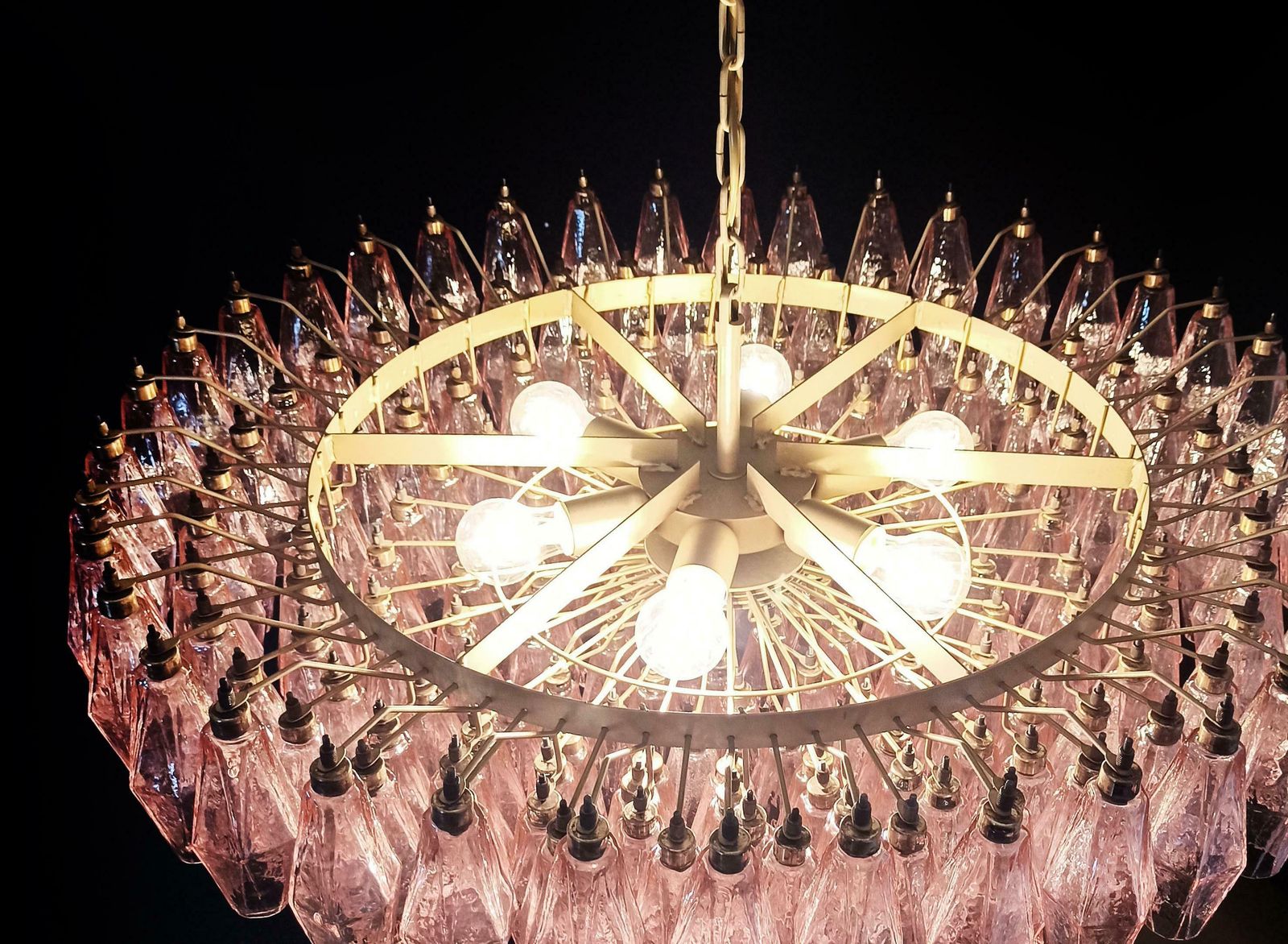 Charming Amazing Murano Glass Chandeliers   185 Pink Poliedri photo vinterior