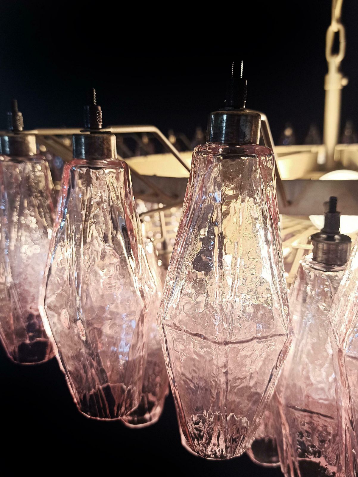 Charming Amazing Murano Glass Chandeliers   185 Pink Poliedri photo buy