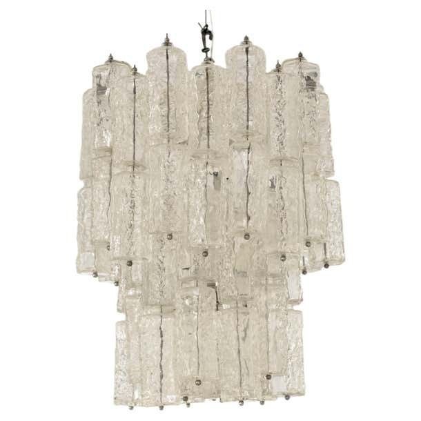 Mid Century Modern Handcrafted Venini Glass Chandelier Italy 1960