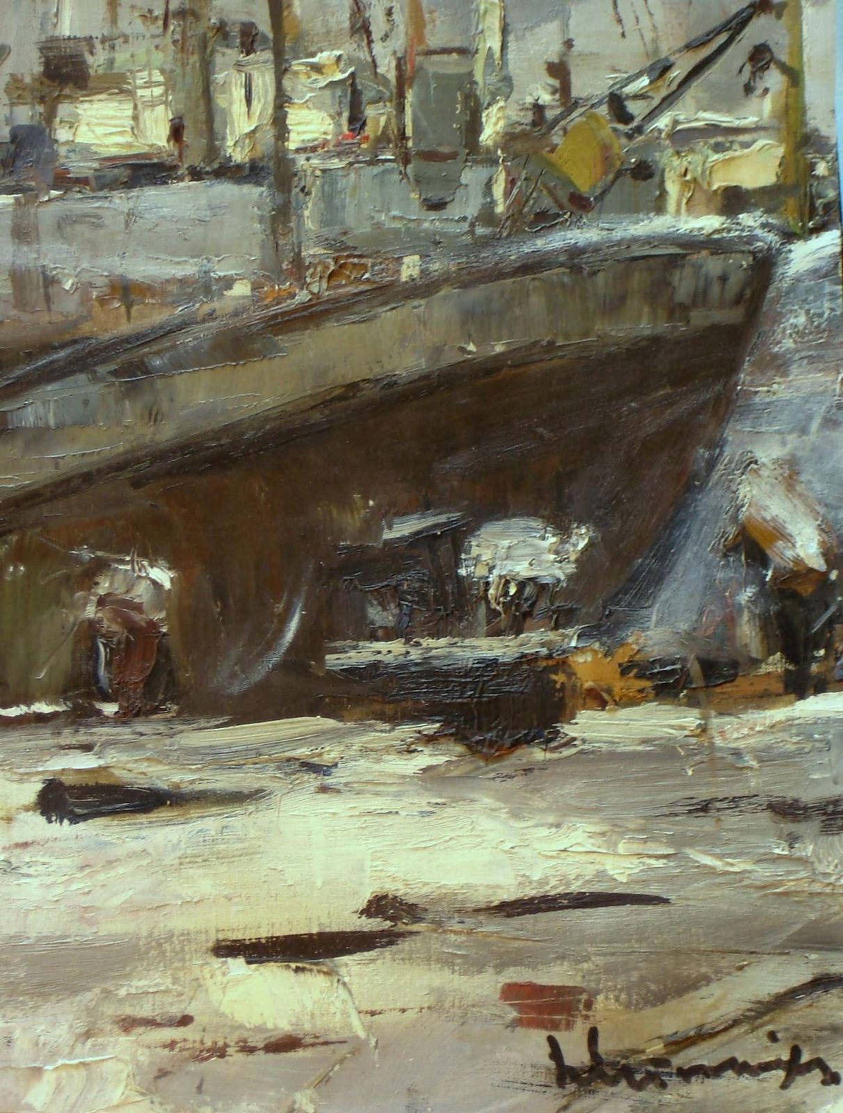 Laimdots Murnieks Flowers / Ships (Two Way) Oil On Canvas photo furniture