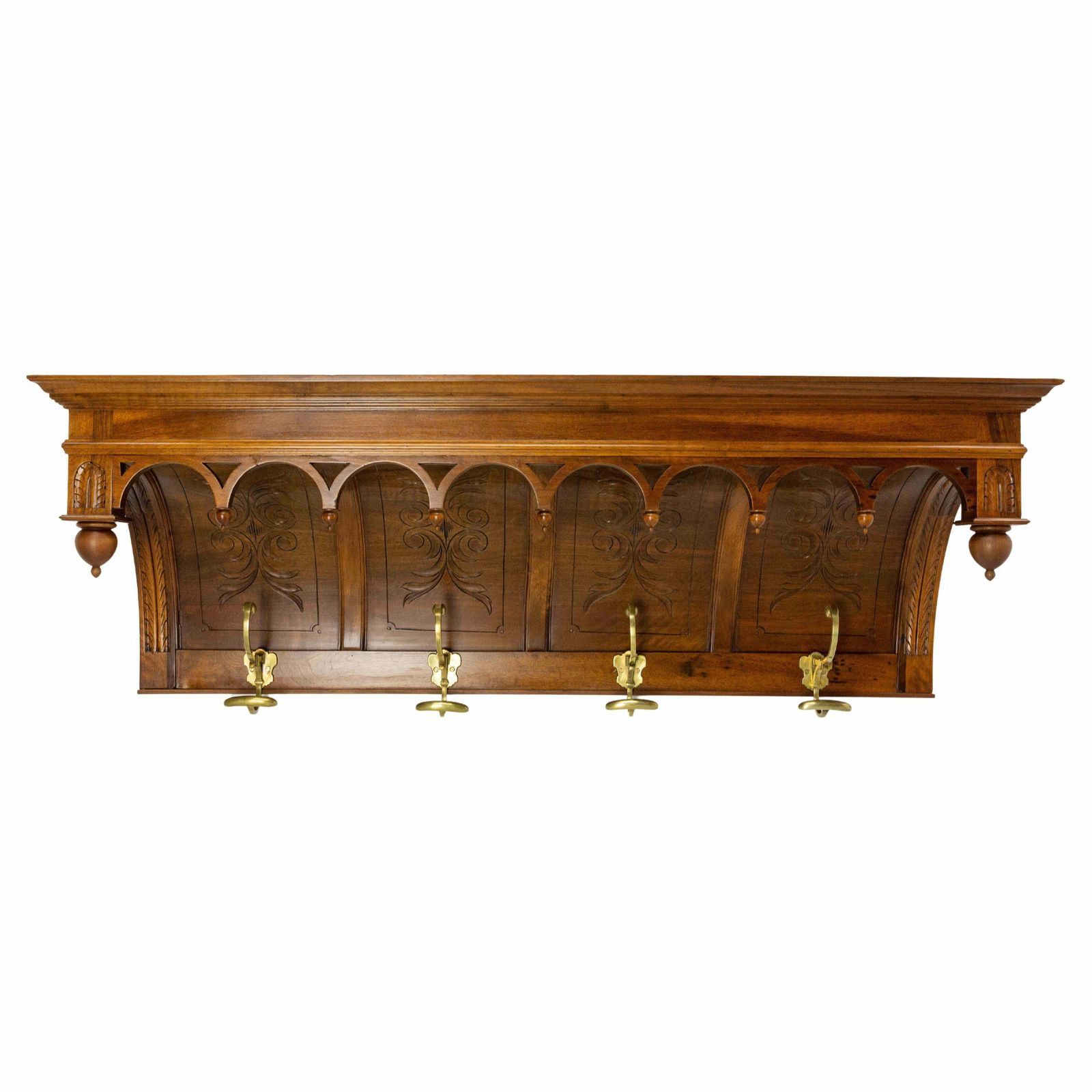 French Walnut And Bronze Coat & Hat Rack Louis XIII Style, French, Circa 1900
