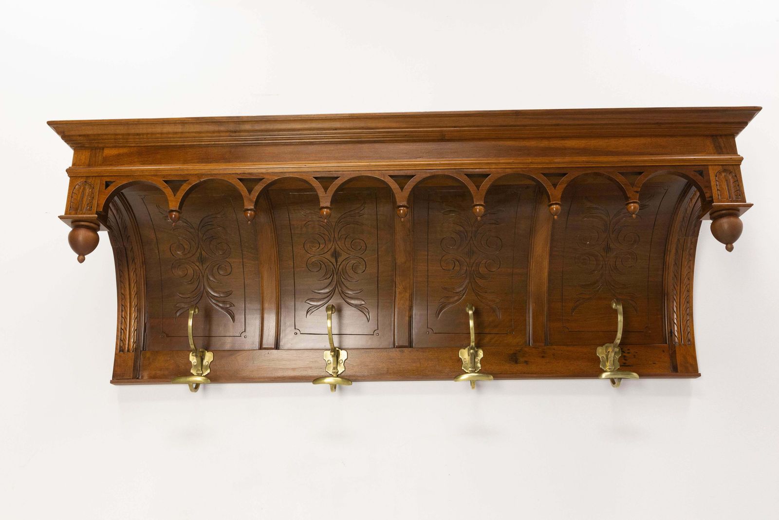 French Walnut And Bronze Coat & Hat Rack Louis XIII Style, French, Circa 1900 photo for sale