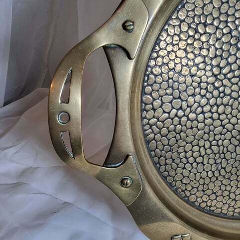 Art Nouveau Polished Brass Tray photo for sale