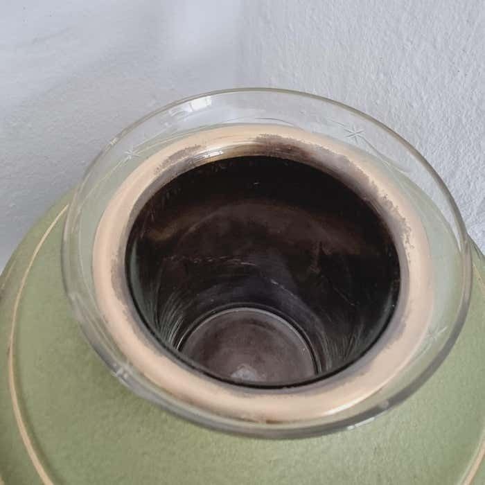 Vase In Metal, Wood And Engraved Glass. Swedish Grace, 1930s. photo vinterior