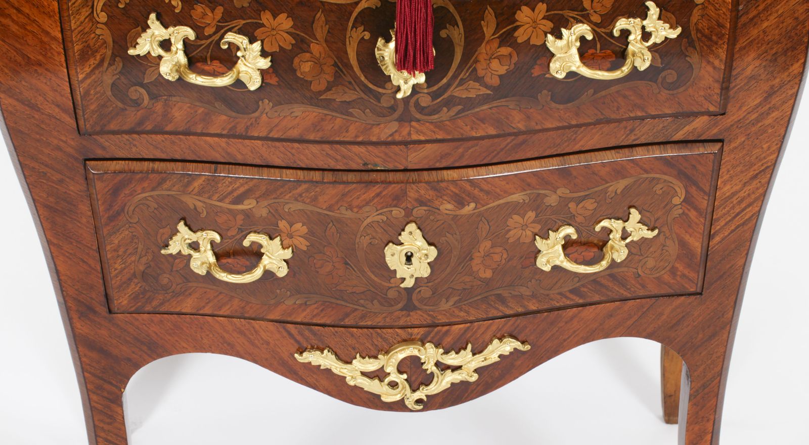 photo for sale French Louis Revival King Wood Walnut Marquetry Commode 19th Century