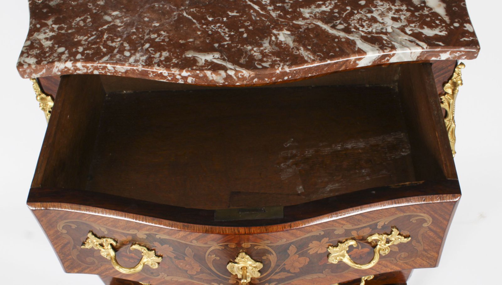 photo vinterior French Louis Revival King Wood Walnut Marquetry Commode 19th Century