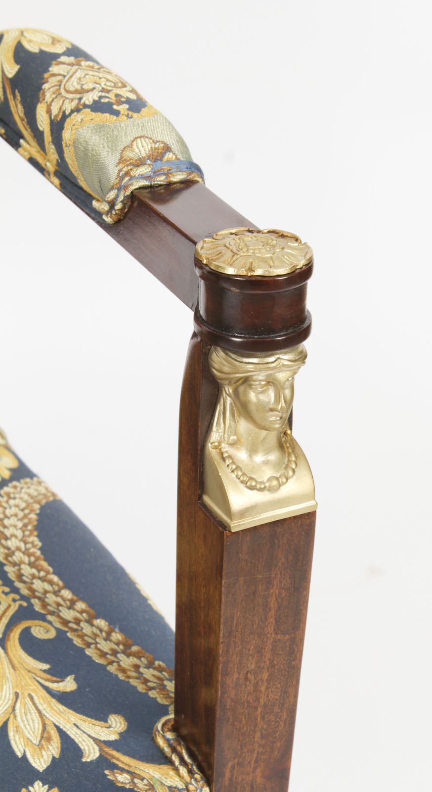 Pair French Empire Revival Ormolu Mounted Armchairs C1870 19th C photo vintage