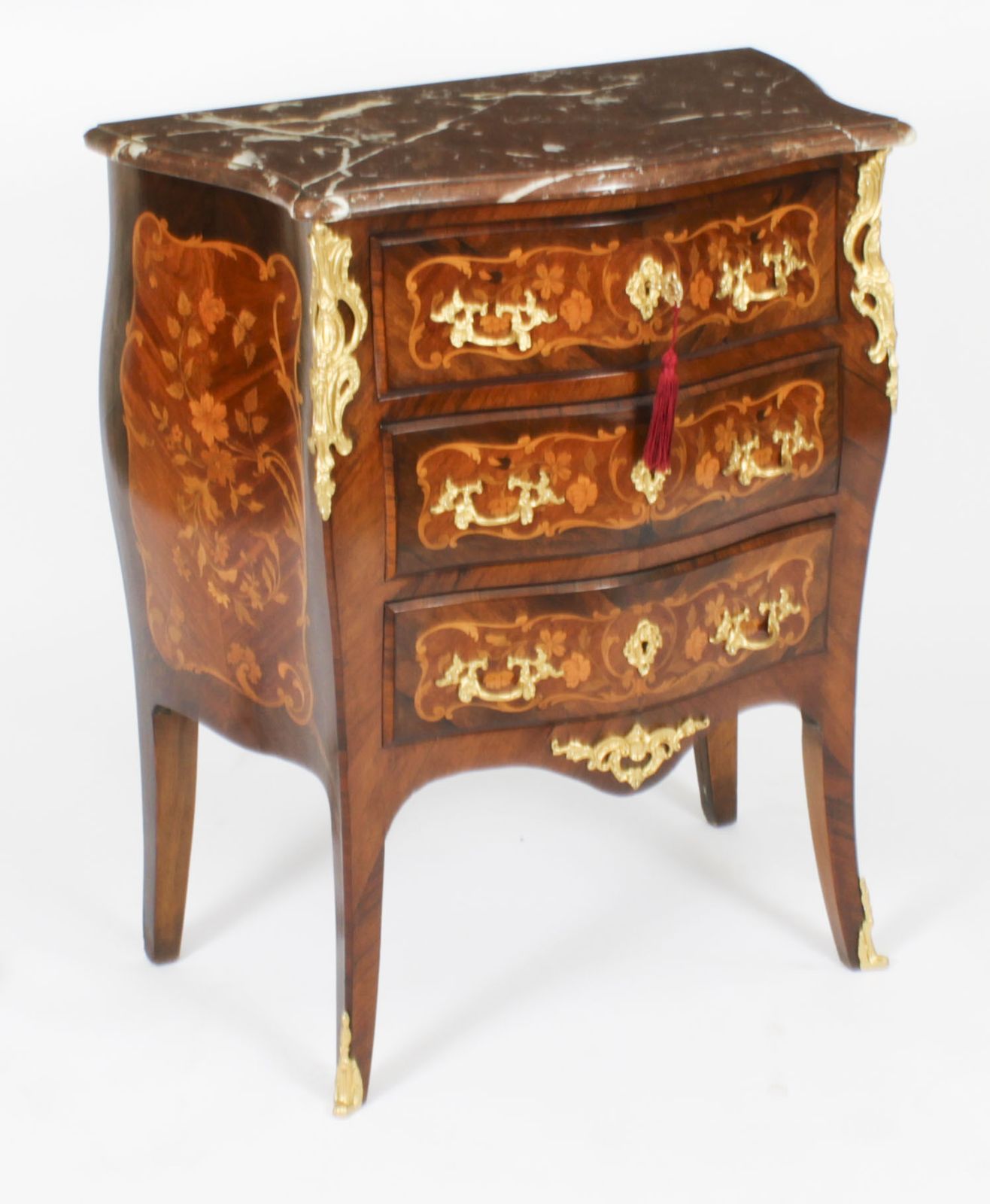 French Louis Revival Gonçalo Alvest Marquetry Commode 19th Century