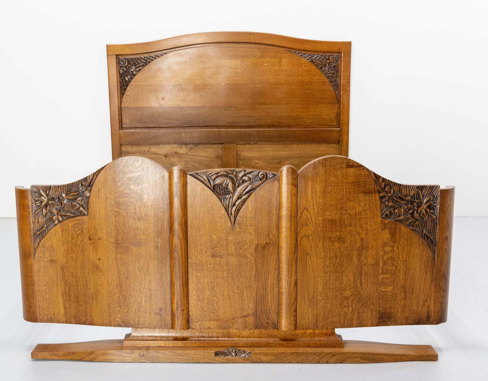 French Oak Bed Typical Of The 20th Mid Century Period, Circa 1960 photo buy