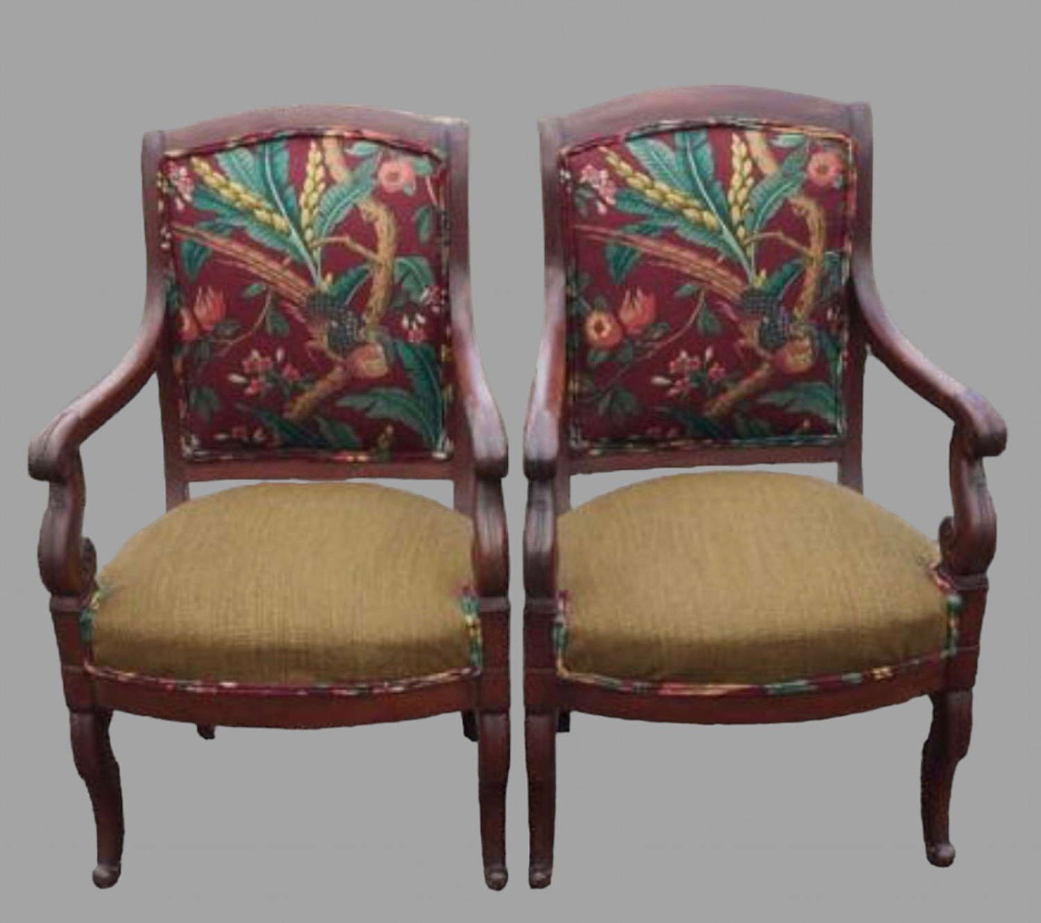 A Pair Of Early C19th Mahogany Empire Chairs