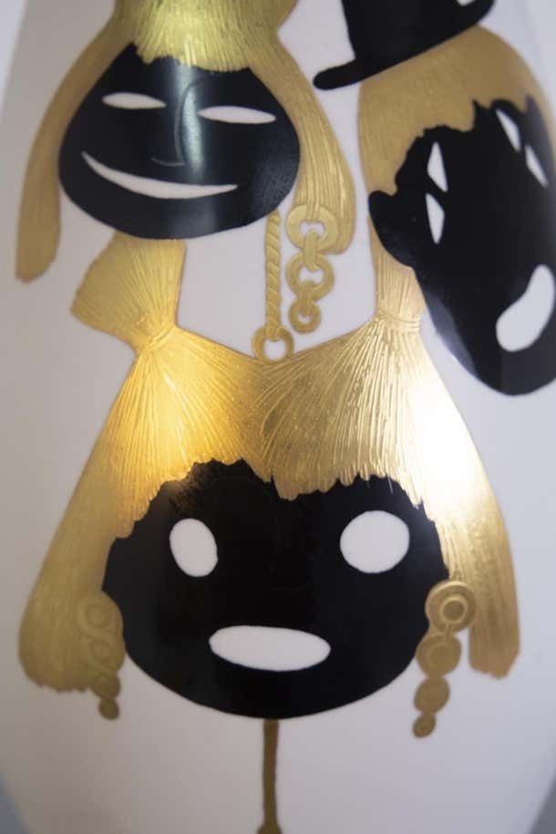 Precious Va By Arrigo Finzi In Pure Gold And Porcelain Original Label 1950s photo Home Decor