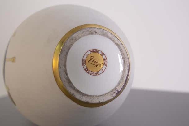 photo furniture Precious Va By Arrigo Finzi In Pure Gold And Porcelain Original Label 1950s
