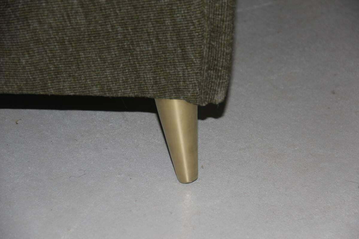 Elegant Modular Curved Sofa Italian Mid Century Design Zanuso Green Brass Feat photo vintage