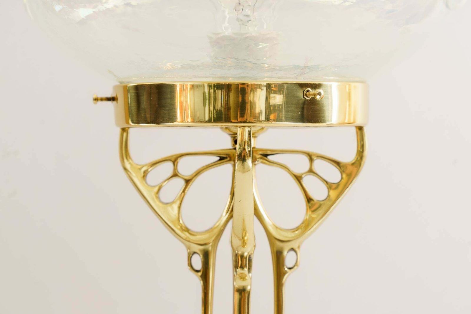 Jugendstil Table Lamp With Original Opaline Glass Shade Vienna Around 1910 photo for sale