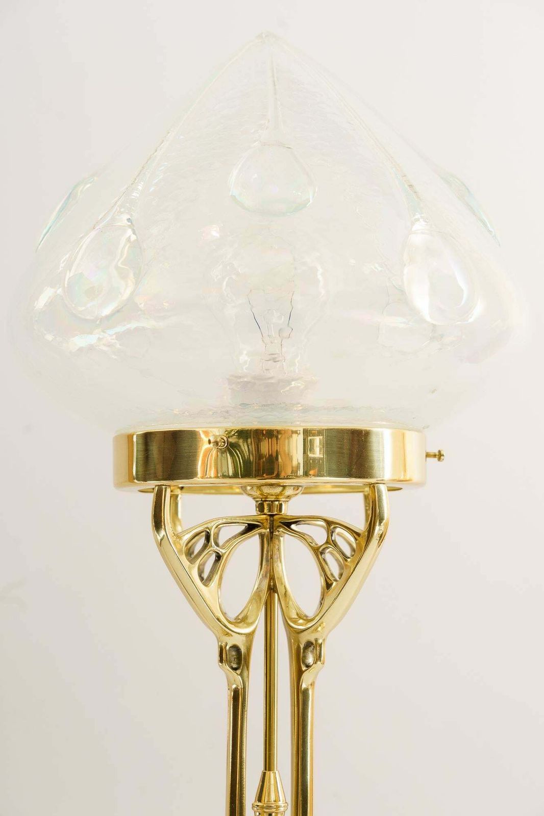 photo furniture Jugendstil Table Lamp With Original Opaline Glass Shade Vienna Around 1910