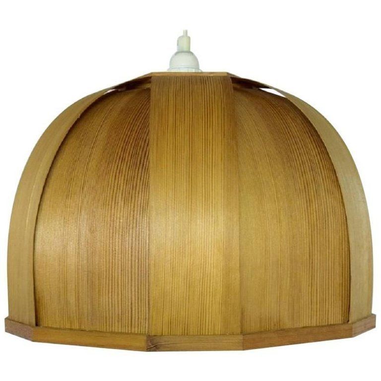 Hans Agne Jakobsson, "Ellysett" Ceiling Lamp Of Wood, 1960s 1970s