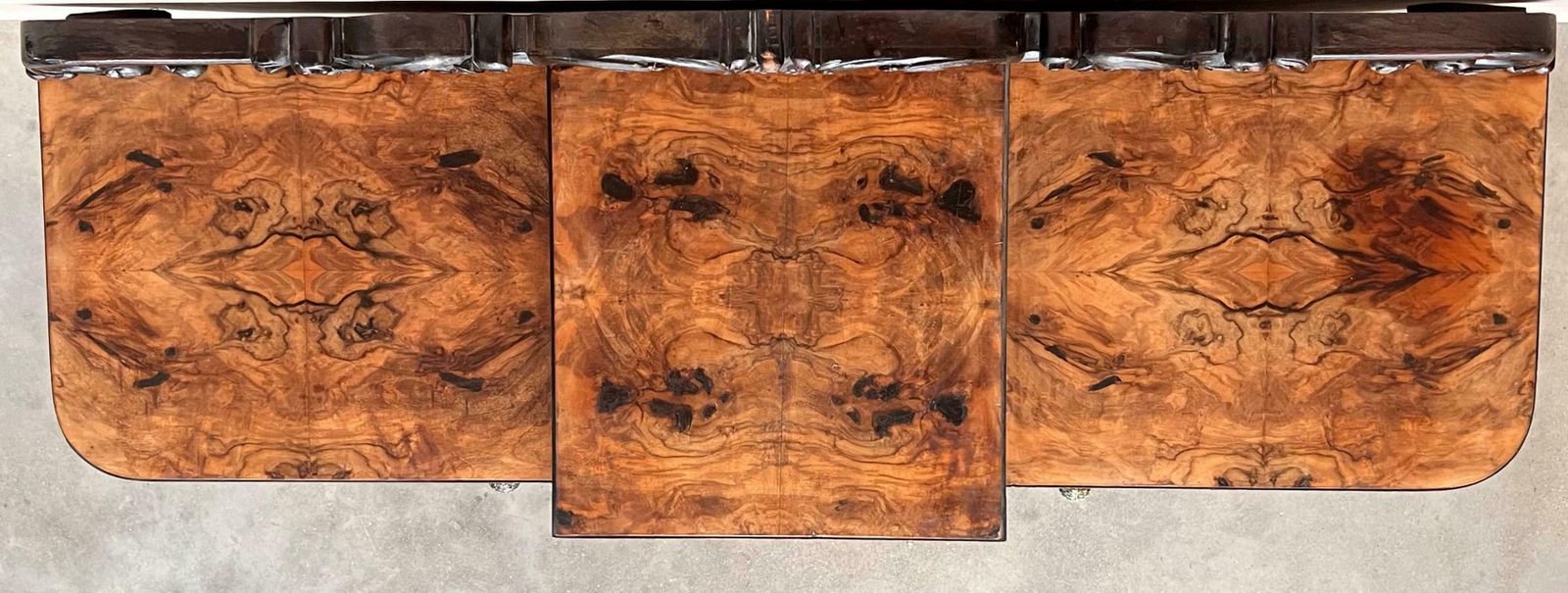 Art Deco Sideboard Or Buffet Burr & Ebonized Walnut Bookmatched, Spain photo vinterior