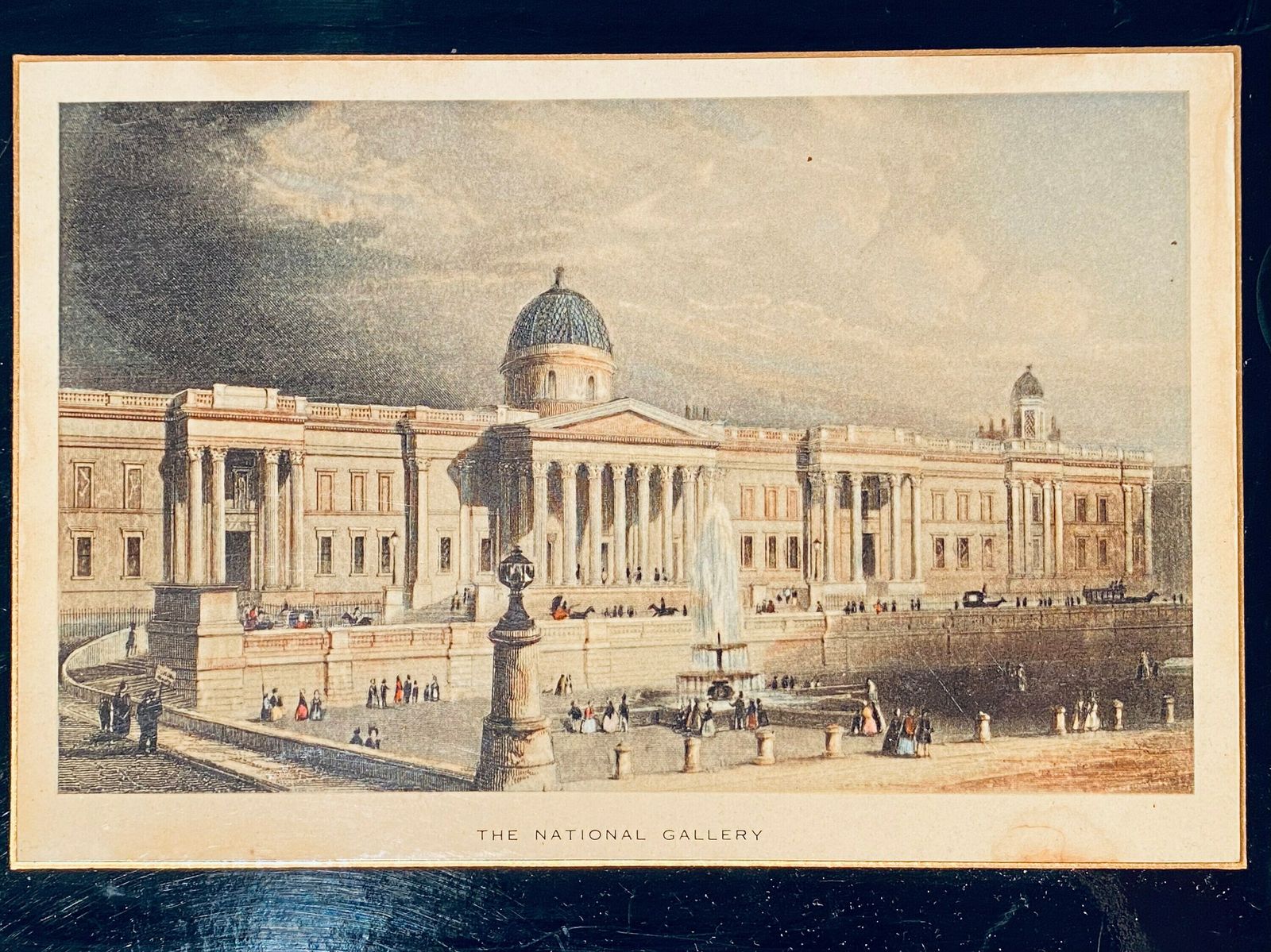 Old Wooden English Tray National Gallery London Motif / Vintage Decor 60s photo for sale