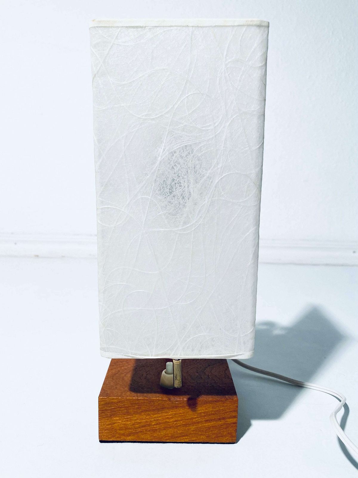 Elegant Mid Century Teak Paper Shade Table Lamp Bedside Lamp / Vintage Decor 1960s photo furniture